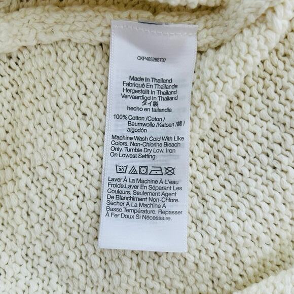 MADEWELL Women’s Deep-V Boxy Cotton Pullover Sweater Bright Ivory-Size M - Picture 6 of 6